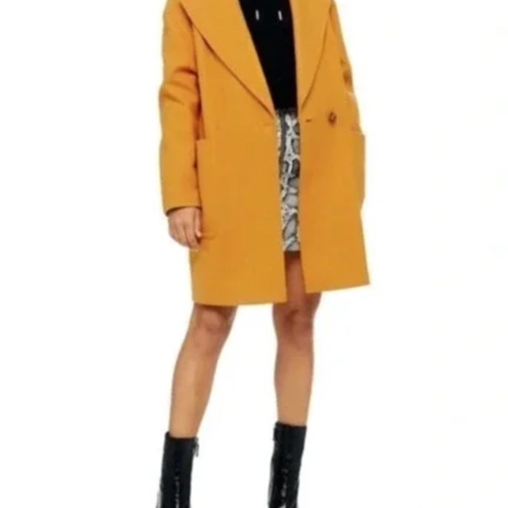 TOPSHOP Mustard Yellow Pea Coat